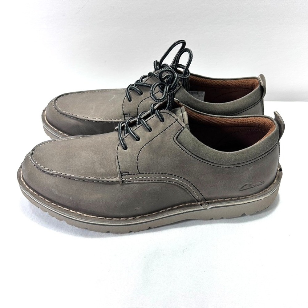 Clarks Men's Eastridge Moc Grey Leather US 11W - Picture 3 of 8